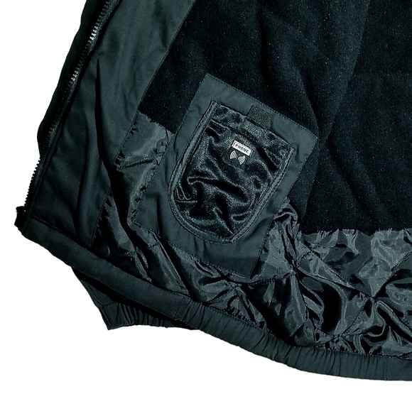 Champion Vintage 00s Mens Fleece Lined Jacket With Phone Pocket Black Medium New - Picture 8 of 13